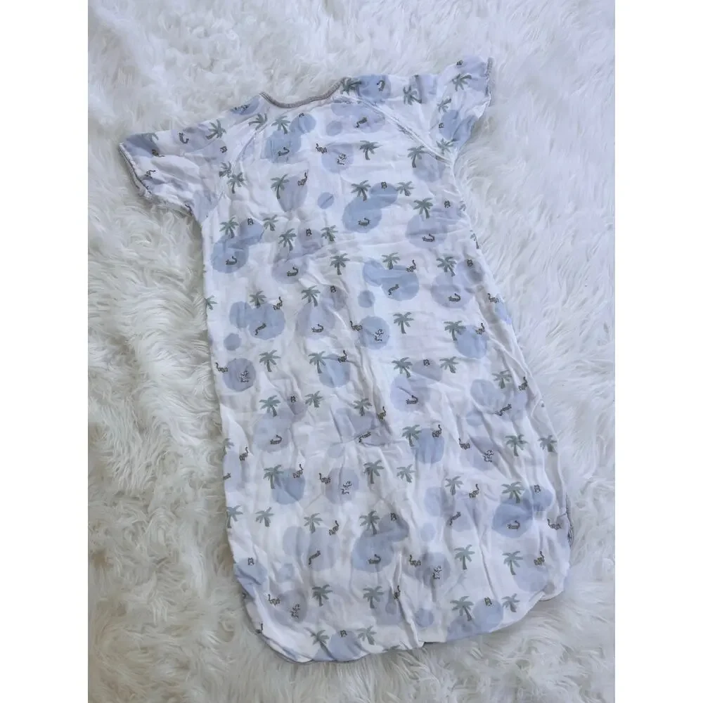 Nest Design Sleep Sack White Blue Palm-Print